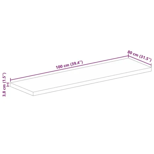Ploča stola 100x80x3,8 cm pravokutna od punog drva bagrem - Bagremovo drvo (prirodno) 100 x 80 cm 38 mm Cijena