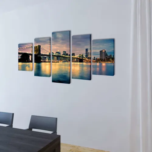 Zidne Slike na Platnu Set s Printom Brooklyn 200 x 100 cm - 200 x 100 cm 1 Pogled sa bruklinskog mosta 200 x 100 cm Cijena