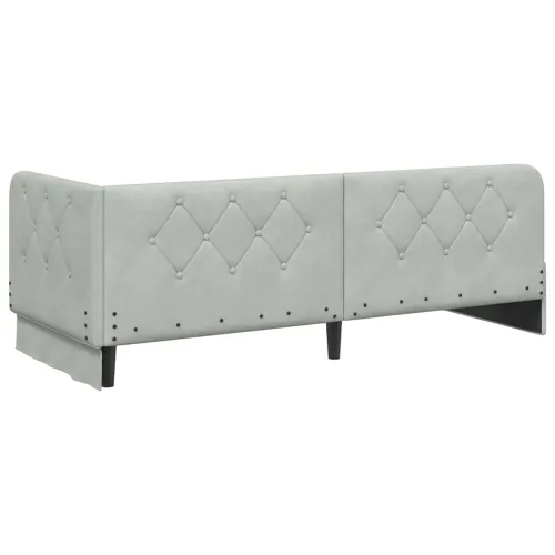 Kutni okvir kreveta Svijetlo siva 80 x 200 cm Baršun - Svjetlosiva 80 x 200 cm Cijena