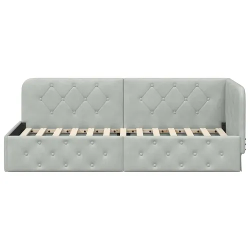 Kutni okvir kreveta Svijetlo siva 80 x 200 cm Baršun - Svjetlosiva 80 x 200 cm Cijena