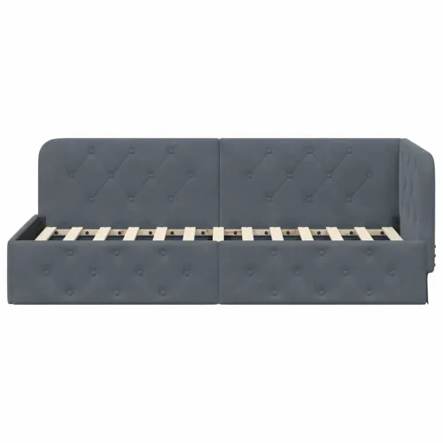 Kutni okvir kreveta Tamno siva 80 x 200 cm Baršun - Tamno siva 80 x 200 cm Cijena