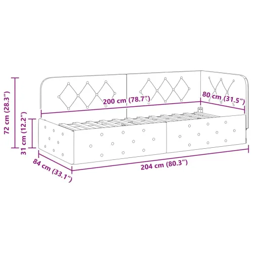 Kutni okvir kreveta Vinska crvena 80 x 200 cm Baršun - boja crnog vina 80 x 200 cm Cijena