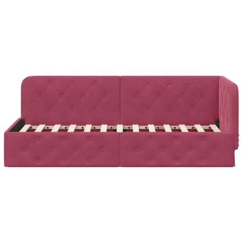 Kutni okvir kreveta Vinska crvena 80 x 200 cm Baršun - boja crnog vina 80 x 200 cm Cijena