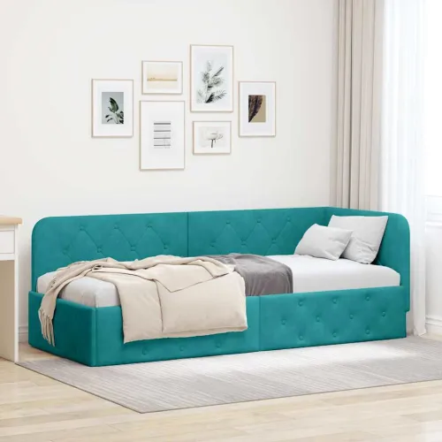 Kutni okvir kreveta Tirkizna 80 x 200 cm Baršun - Tirkizna 80 x 200 cm Cijena