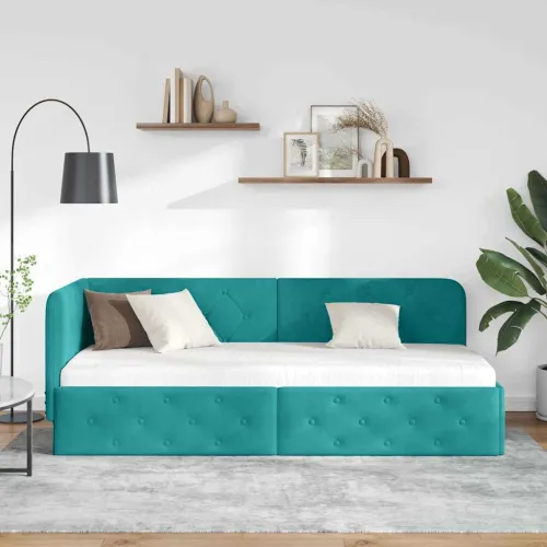 Kutni okvir kreveta Tirkizna 80 x 200 cm Baršun - Tirkizna 80 x 200 cm Cijena