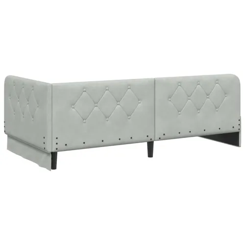 Kutni okvir kreveta Svijetlo siva 90 x 190 cm Baršun - Svjetlosiva 90 x 190 cm Cijena