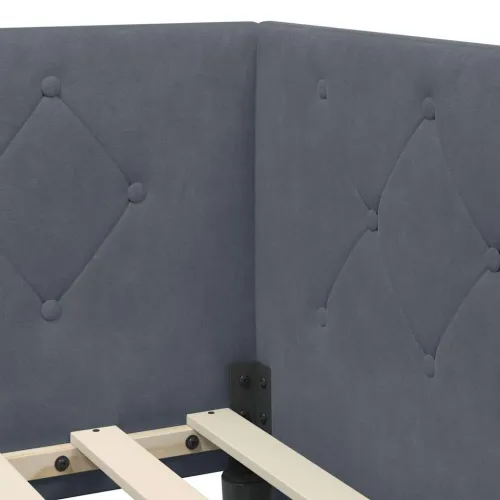 Kutni okvir kreveta Tamno siva 90 x 190 cm Baršun - Tamno siva 90 x 190 cm Cijena