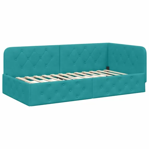 Kutni okvir kreveta Tirkizna 90 x 200 cm Baršun - Tirkizna 90 x 200 cm Cijena