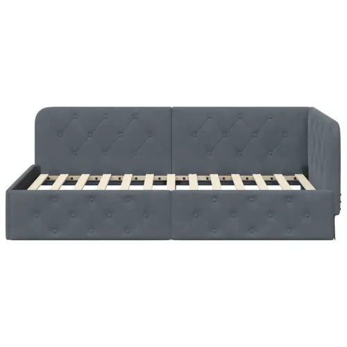 Kutni okvir kreveta Tamno siva 100 x 200 cm Baršun - Tamno siva 100 x 200 cm Cijena