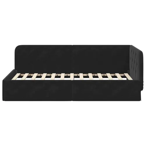 Kutni okvir kreveta Crna 100 x 200 cm Baršun - Crna 100 x 200 cm Cijena