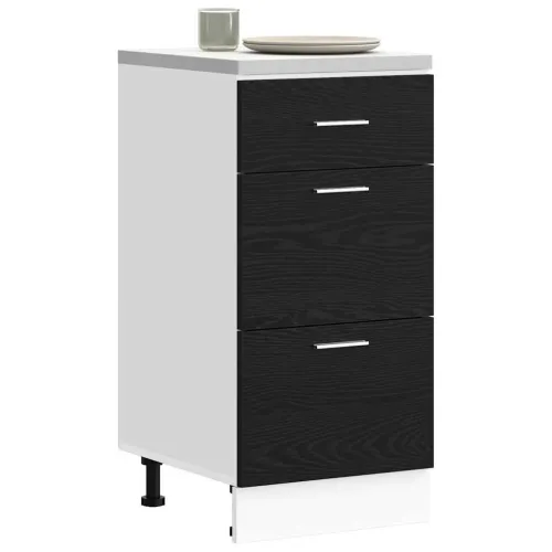Kuhinjska baza ormarića Crni hrast 40 x 46 x 81,5 cm - Crni hrast 1 x donji ormarić (3 ladice) 40 cm Cijena
