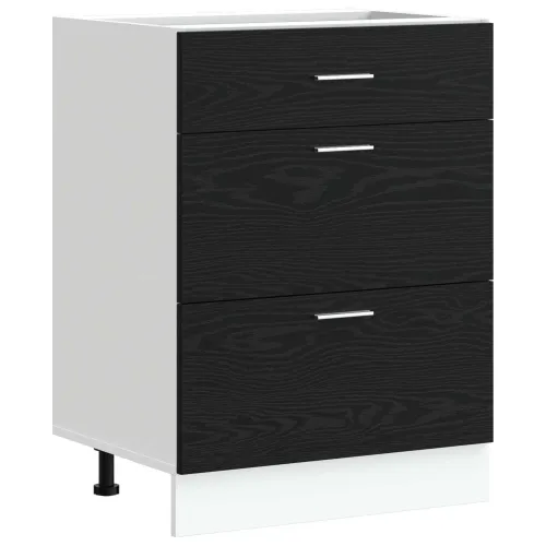 Kuhinjska baza ormarića Crni hrast 60 x 46 x 81,5 cm - Crni hrast 1 x donji ormarić (3 ladice) 60 cm Cijena