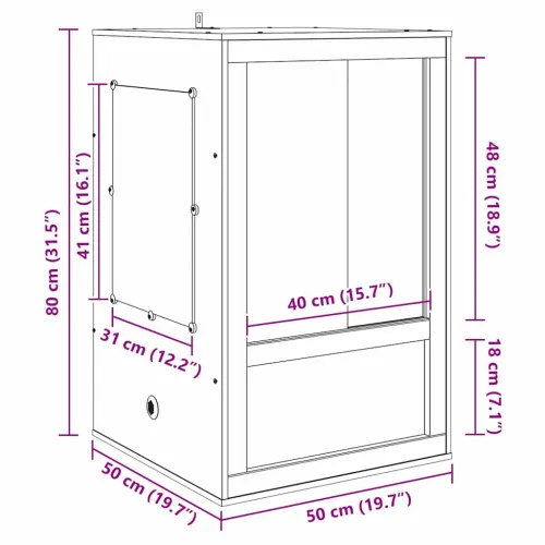 Terarij Smeđa 50 x 50 x 80 cm OSB - 80 cm Cijena