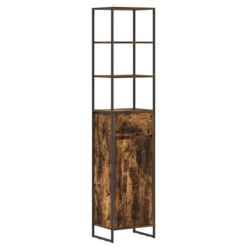 Kupaonski ormar Dimni hrast 40 x 30 x 180 cm Konstruirano drvo - Dimljeni hrast Cijena