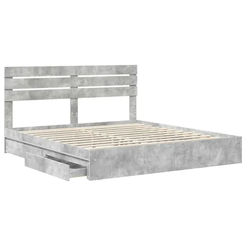 Krevet s od storage s ladicama Betonski sivi 180 x 200 cm - Beton siva 180 x 200 cm Cijena