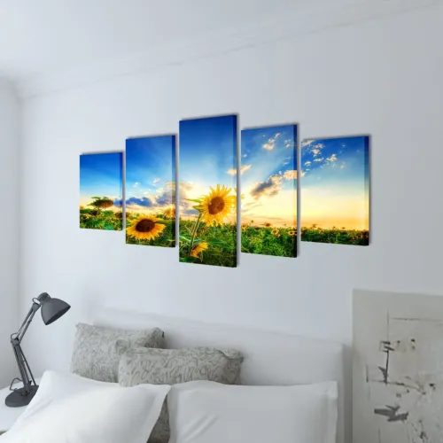 Zidne Slike na Platnu Set s Printom Suncokreta 200 x 100 cm - 200 x 100 cm 1 Suncokret 200 x 100 cm Cijena