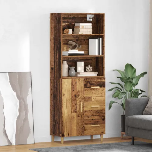 Kuhinjski ormarić Staro drvo 69,5 x 32,5 x 180 cm Konstruirano drvo - Staro drvo 1 vrata 3 ladice Cijena