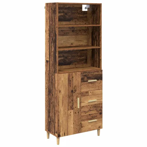 Kuhinjski ormarić Staro drvo 69,5 x 32,5 x 180 cm Konstruirano drvo - Staro drvo 1 vrata 3 ladice Cijena