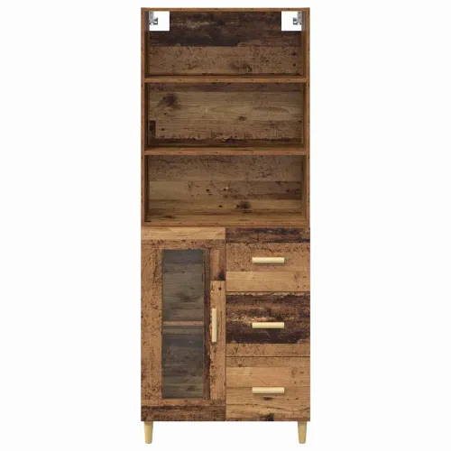 Kuhinjski ormarić Staro drvo 69,5 x 34 x 180 cm Konstruirano drvo - Staro drvo 1 staklena vrata 3 ladice Cijena