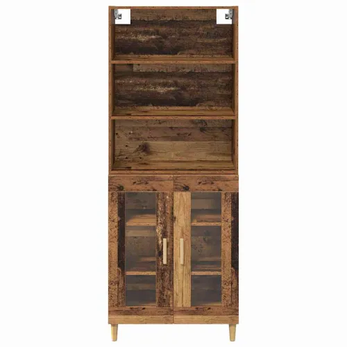 Kuhinjski ormarić Staro drvo 69,5 x 32,5 x 180 cm Konstruirano drvo - Staro drvo 2 staklena vrata Cijena