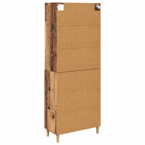 Kuhinjski ormarić Staro drvo 69,5 x 32,5 x 180 cm Konstruirano drvo - Staro drvo 2 staklena vrata Cijena