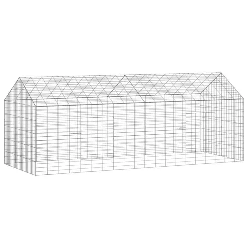 Kavez za zečeve Srebrno 200 x 78 x 78 cm Cinkani čelik - 200 cm Bez krova Cijena