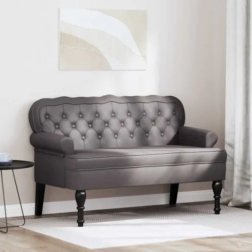 Chesterfield klupa Siva 119,5 x 64,5 x 75 cm Lažna koža - Siva Cijena