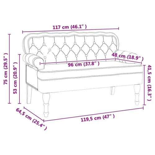 Chesterfield klupa Siva 119,5 x 64,5 x 75 cm Lažna koža - Siva Cijena