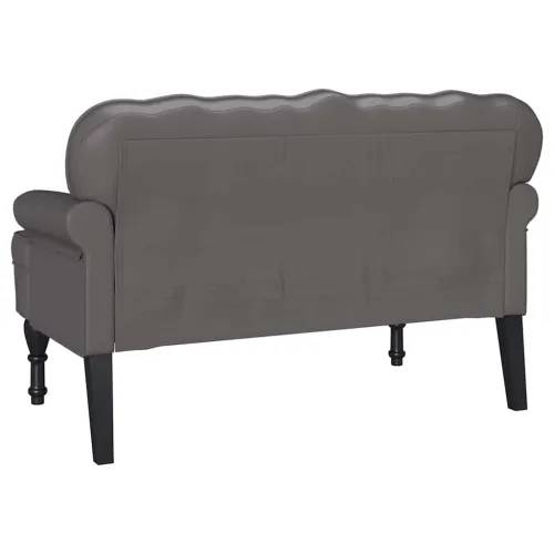 Chesterfield klupa Siva 119,5 x 64,5 x 75 cm Lažna koža - Siva Cijena