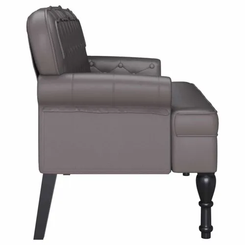 Chesterfield klupa Siva 119,5 x 64,5 x 75 cm Lažna koža - Siva Cijena