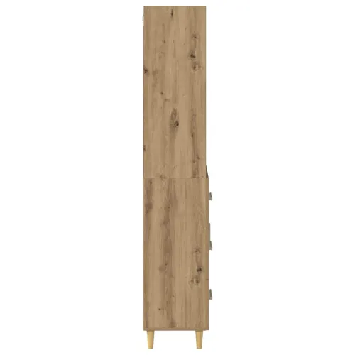 Kuhinjski ormarić Umjetnički hrast 69,5 x 34 x 180 cm Konstruirano drvo - hrast artisan 1 staklena vrata 3 ladice Cijena