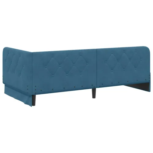 Kutni okvir kreveta Plava 90 x 190 cm Baršun - Plava 90 x 190 cm Cijena