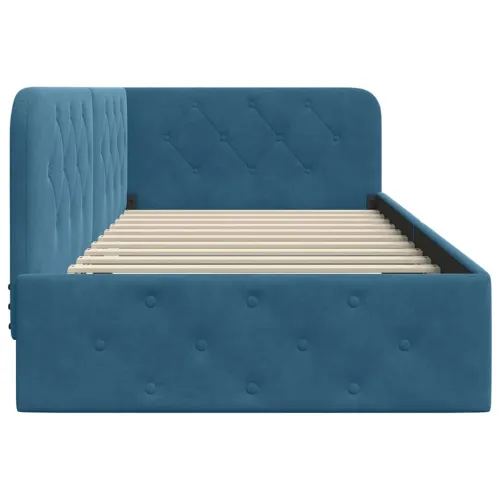 Kutni okvir kreveta Plava 90 x 190 cm Baršun - Plava 90 x 190 cm Cijena