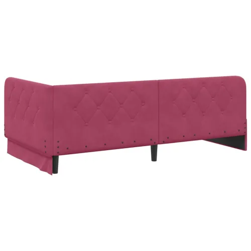 Kutni okvir kreveta Vinska crvena 100 x 200 cm Baršun - boja crnog vina 100 x 200 cm Cijena