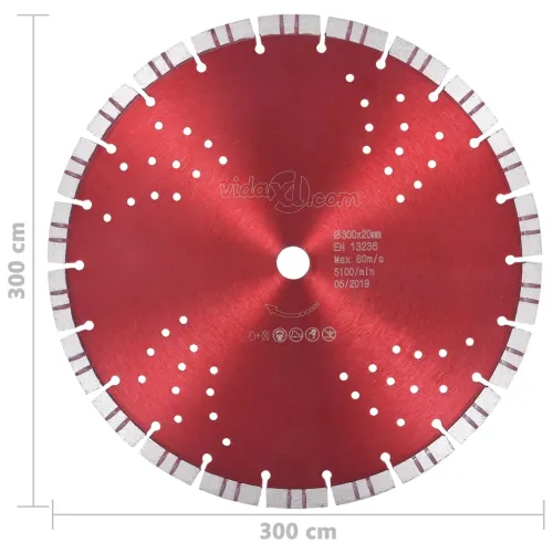 Dijamantni disk za rezanje s turbo segmentima i rupama 300 mm - 300 mm/20 mm Cijena