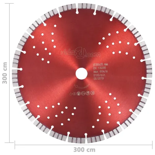 Dijamantni disk za rezanje s turbo segmentima i rupama 300 mm - 300 mm/25.4 mm Cijena