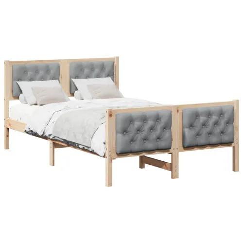Okvir za krevet s uzglavljem Svijetlo siva 135 x 190 cm - Smeđa i svijetlo siva 135 x 190 cm Cijena