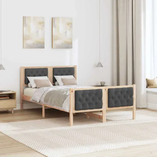 Okvir za krevet s uzglavljem Tamno siva 135 x 190 cm - smeđe i tamnosivo 135 x 190 cm Cijena