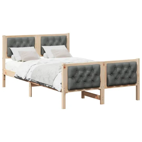 Okvir za krevet s uzglavljem Tamno siva 135 x 190 cm - smeđe i tamnosivo 135 x 190 cm Cijena