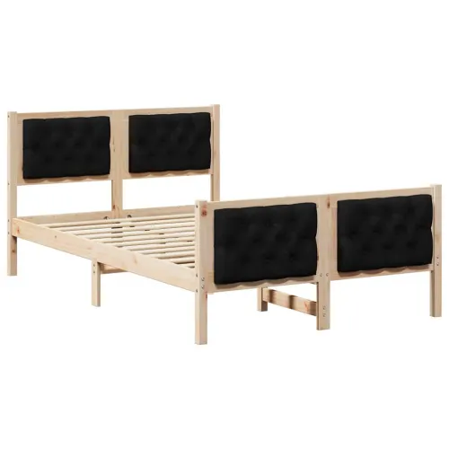 Okvir za krevet Crna 135 x 190 cm Čvrsto borovo drvo - Smeđa i crna 135 x 190 cm Cijena