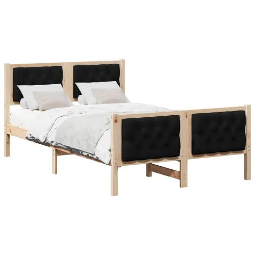 Okvir za krevet Crna 135 x 190 cm Čvrsto borovo drvo - Smeđa i crna 135 x 190 cm Cijena