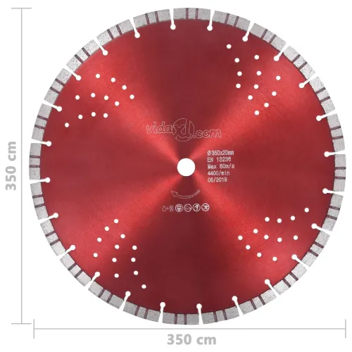 Dijamantni disk za rezanje s turbo segmentima i rupama 350 mm - 350 mm/20 mm Cijena