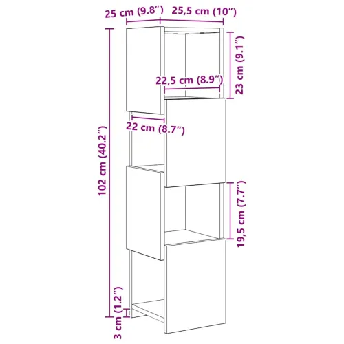 Kutni ormarić 25,5x25x102cm Konstruirano drvo Sonoma hrast - sonoma hrast 25x25,5x102cm Cijena