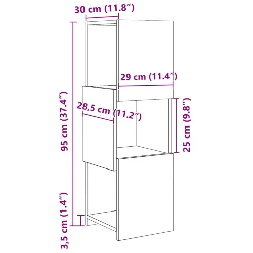 Kutni ormarić 30,5x30x95cm Konstruirano drvo Sonoma hrast - sonoma hrast 30x30,5x95cm Cijena