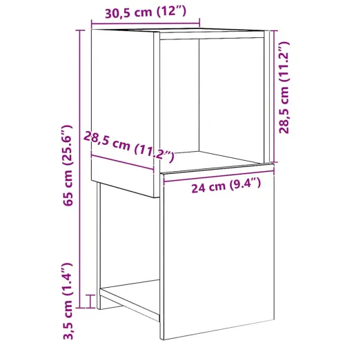 Kutni ormarić 30,5x30x65cm Konstruirano drvo Staro drvo - Staro drvo 30x30,5x65cm Cijena