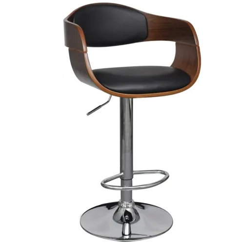 Barski stolci od savijenog drva i umjetne kože 2 kom crni - Black and dark brown 2 Cijena