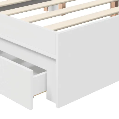 Krevet s od storage Bijelo 140 x 190 cm Konstruirano drvo - Bijelo 140 x 190 cm Cijena