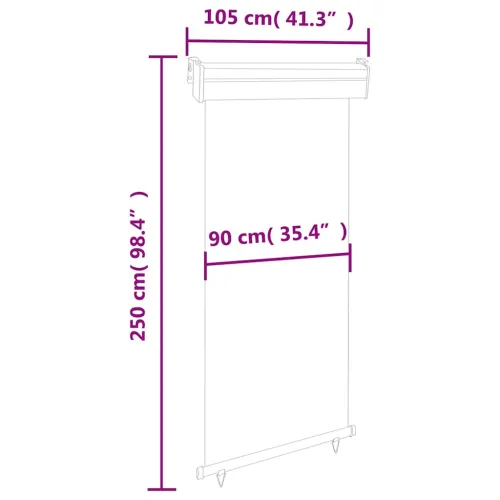 Balkonska bočna tenda 105 x 250 cm siva - Siva 105 x 250 cm Cijena