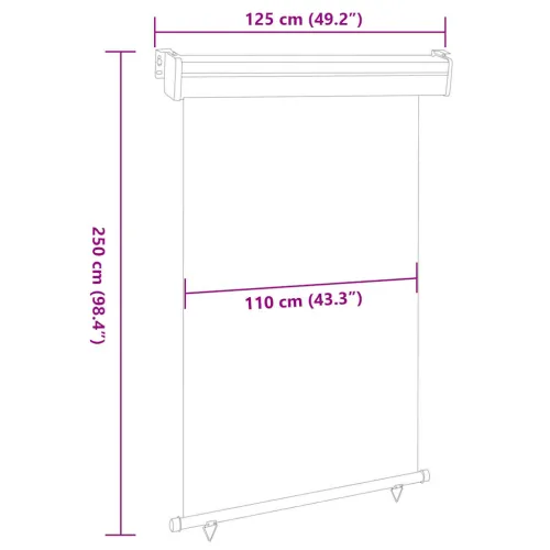 Balkonska bočna tenda 125 x 250 cm plava - Plava 125 x 250 cm 1 Cijena