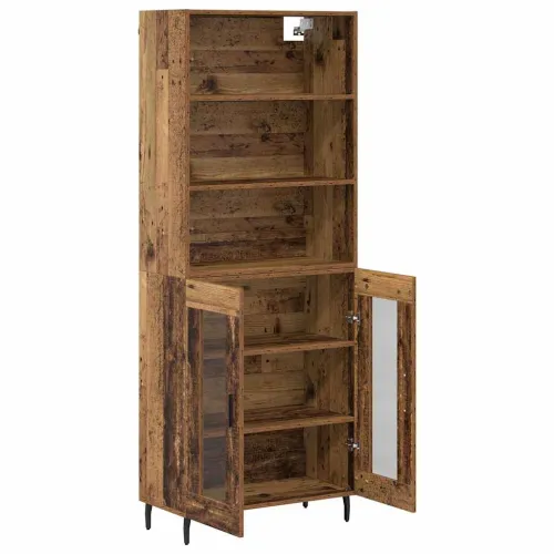 Kuhinjski ormarić 2 kom. Staro drvo 69,5 x 32,5 x 180 cm - Staro drvo 2 staklena vrata Cijena
